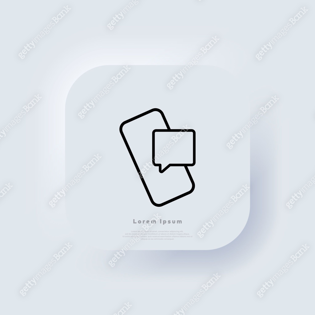 New sms line icon. Chat, dialog. Smartphone with new message ...