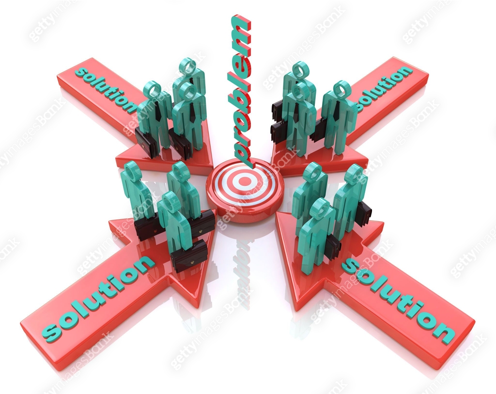 Solution to the problem. Finding solution. Conceptual business ...