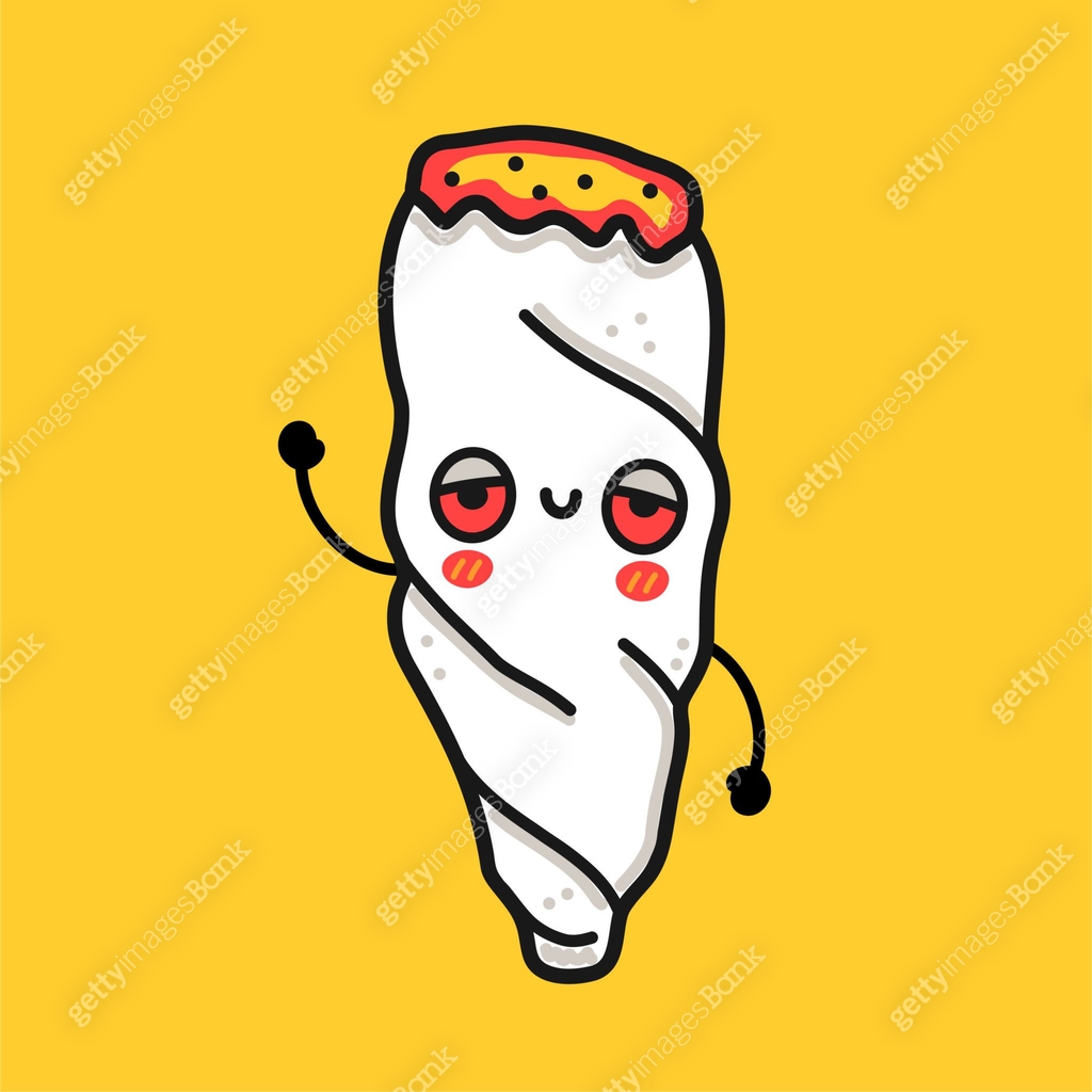 Cute funny weed joint character. Vector hand drawn cartoon kawaii ...