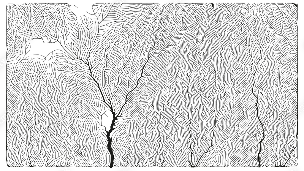 Braching Pattern Growth pattern. Generative branching structure. Organic net of vessels ...