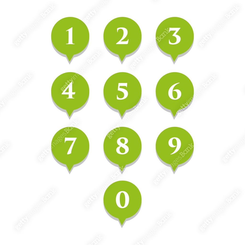 Digit numbers set in a round icons Number keys set. vector illustration ...