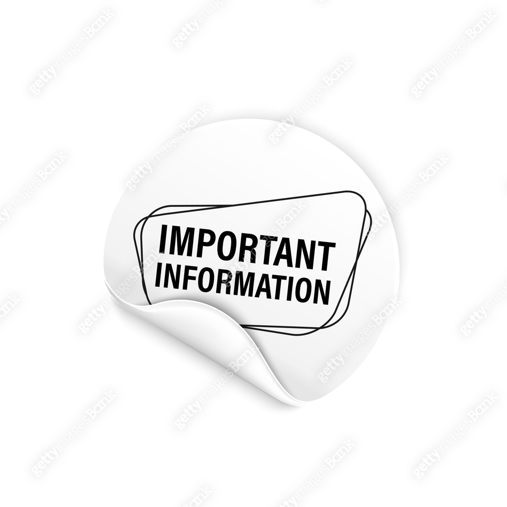 Important information sticker. Announce message banner important ...