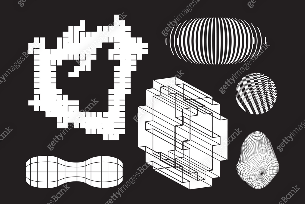 Distorted Rectangular Shapes Strange Vector Shapes Collection. Geometric figures, distortion. 이미지 ...
