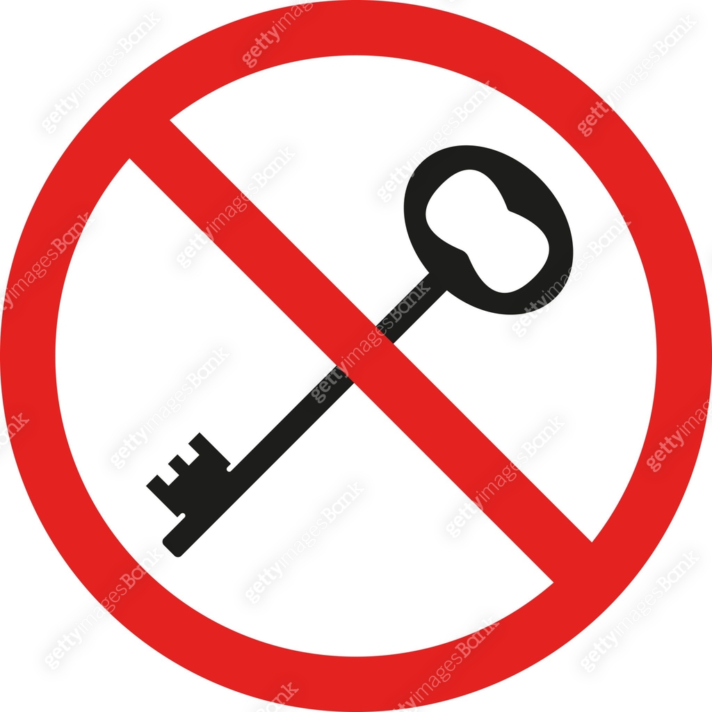 Unlock Key is prohibited caution sign 이미지 (1356316523) 일러스트, 무료 일러스트 ...