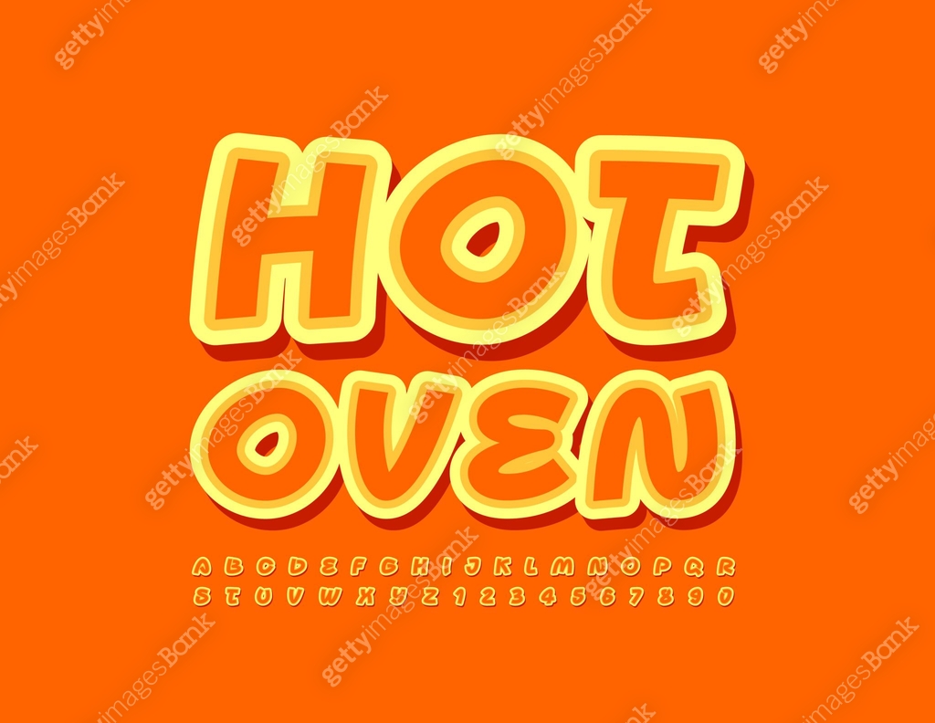 Vector creative concept Hot Oven. Set of Artistic style Alphabet ...