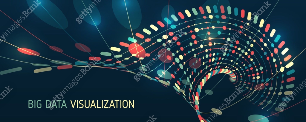 Big data visualization. A dynamic array of information. Data sorting ...
