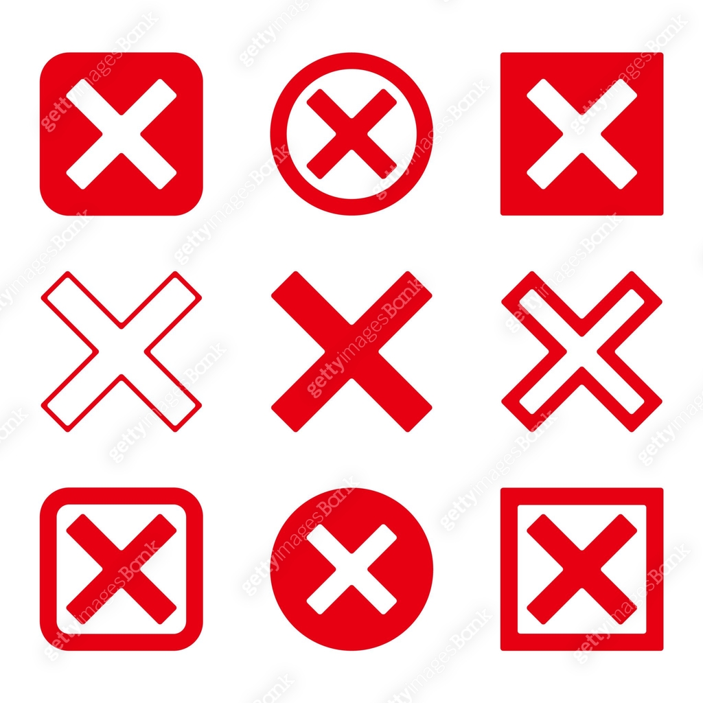 A set of red X mark icons with variations 이미지 (1362866348) 일러스트, 무료 ...