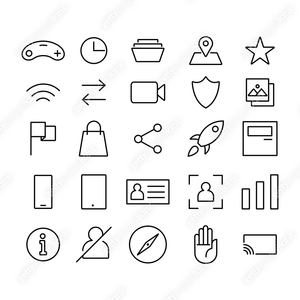 the most commonly used icons for ui ux element design. 이미지 (1364895878 ...