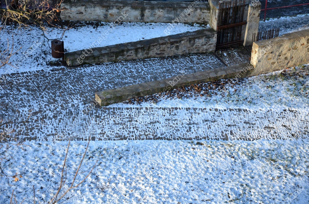 Rusted Ramp stairs and ramps for wheelchairs made of good-looking concrete. stone ...