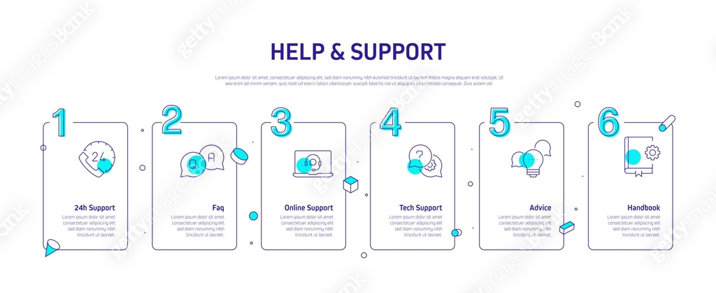 Help and Support Related Infographic Design 이미지 (1373304601) 일러스트, 무료 ...