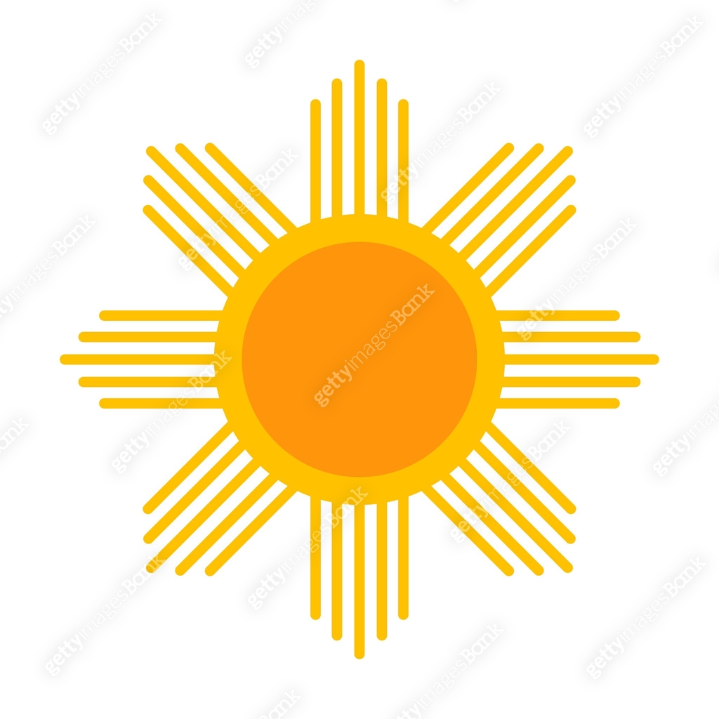 Sun Raps Sign Sun icon. Yellow sunny rays symbol. Trendy vector summer sign 이미지 ...
