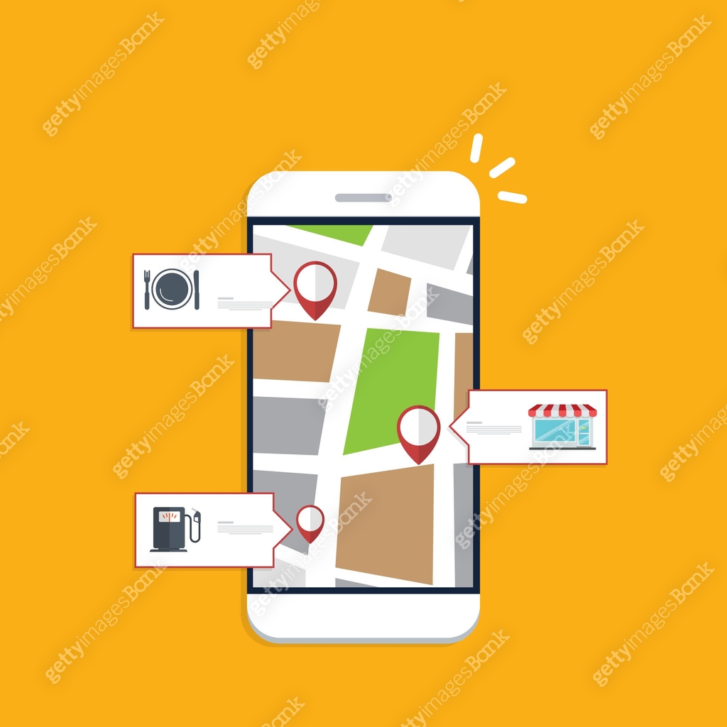 Store locator tracker app. Mobile gps navigation. Vector illustration ...