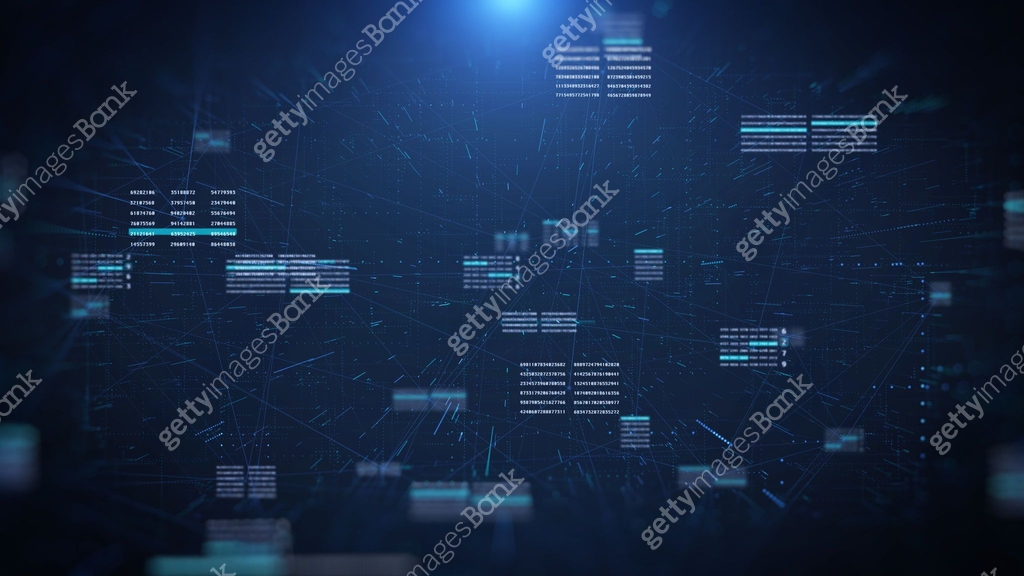 HUD Futuristic Digital Wiggle Number Data Sampling Simulation ...