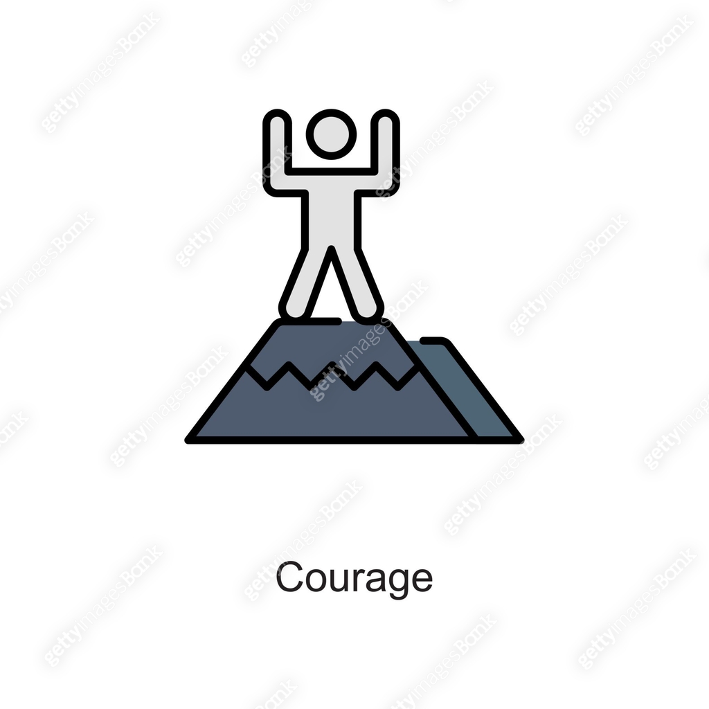 Courage vector Filled Outline Icon. Pixel Perfect. For Mobile and Web ...