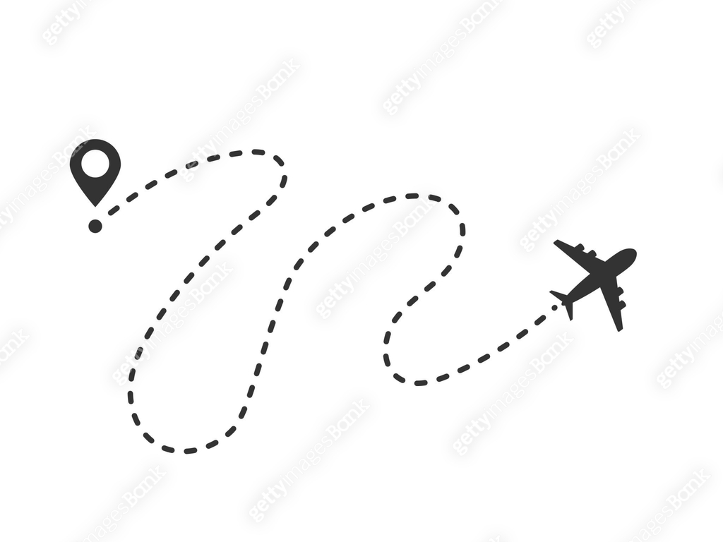 Fly Light Tracking Vector Airplane dotted path tracking vector illustration isolated on white 이미지 ...