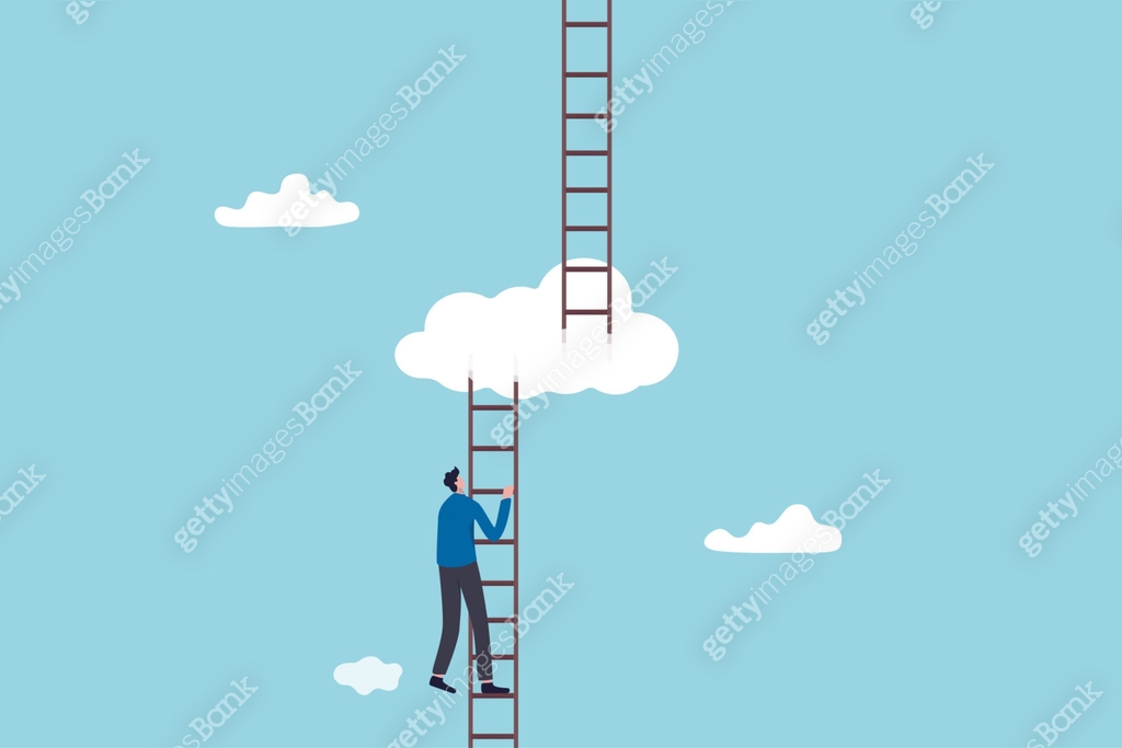Next Level Ladder Progress to next level, career development or business improvement ...