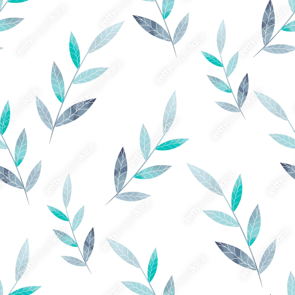 Spring leaf pattern watercolor nature flat style 이미지 (1384054219) 일러스트 ...