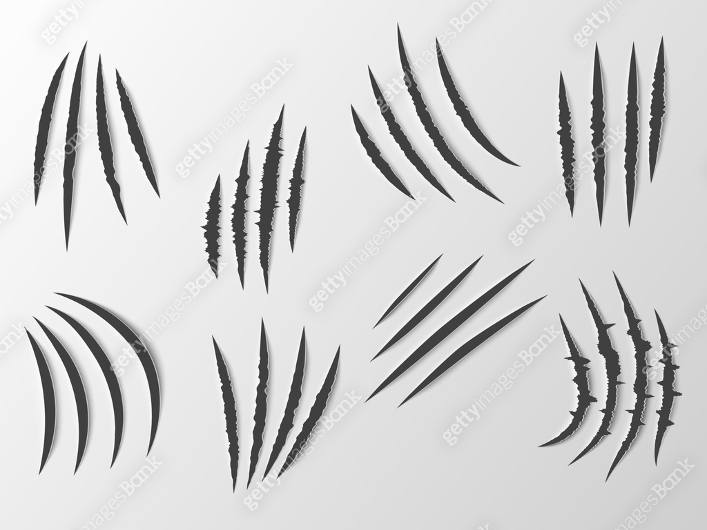 Claw rips. Realistic ripped marks. Beast cut. Monsters lacerations ...