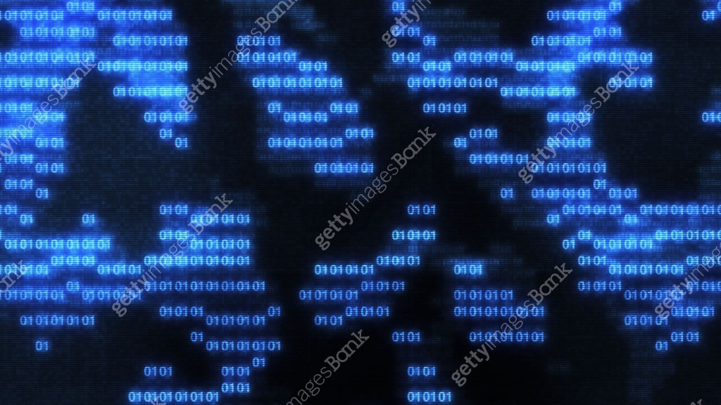 Color bytes of binary code flying through 이미지 (1389301321) 일러스트, 무료 ...