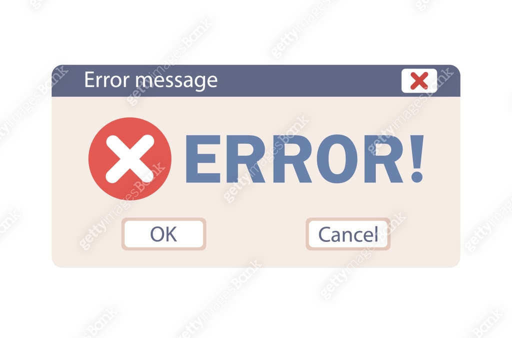 System error warning window. Warning message about fatal error. User ...