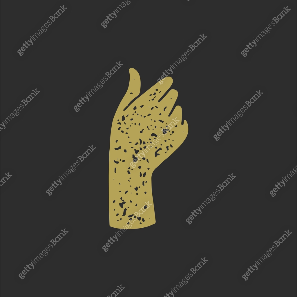 Elegant female hand showing fingers and fist antique grunge texture ...