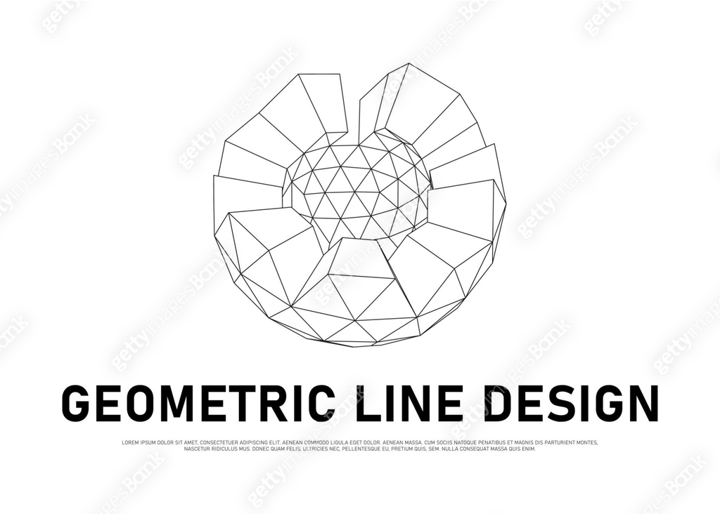 Geometric wireframe element for use in HUD design. Network line concept ...