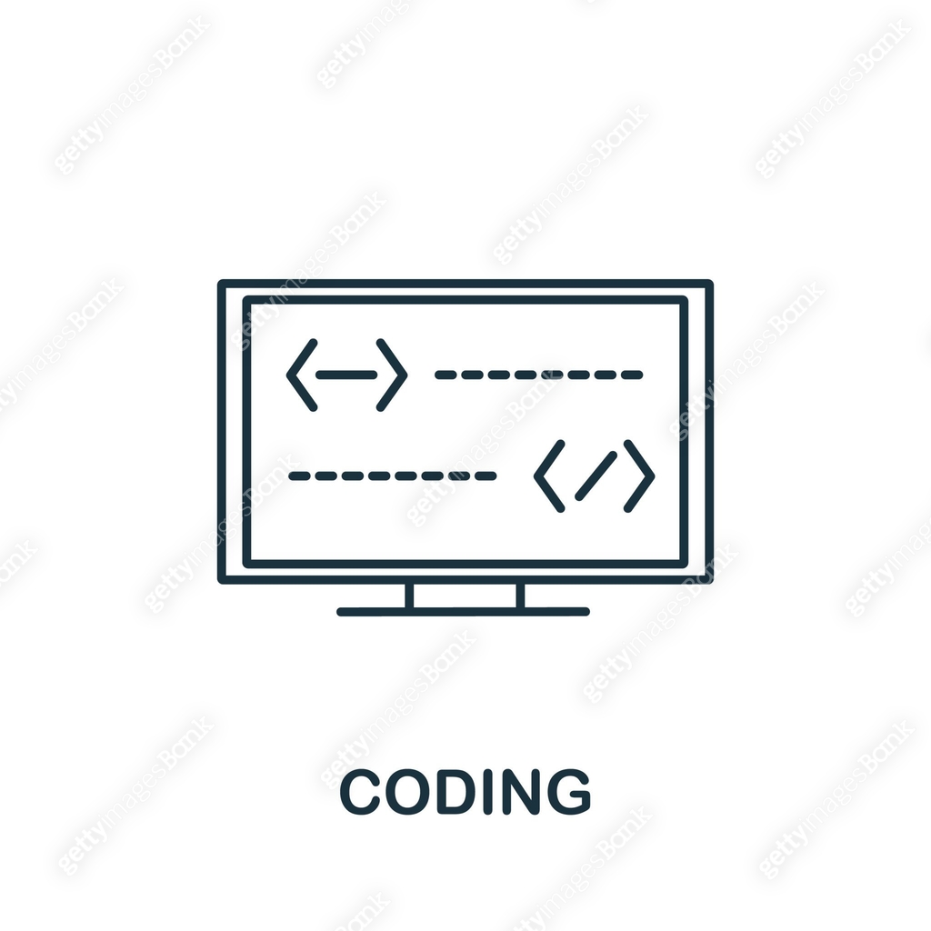 Coding icon. Simple line element Coding symbol for templates, web ...