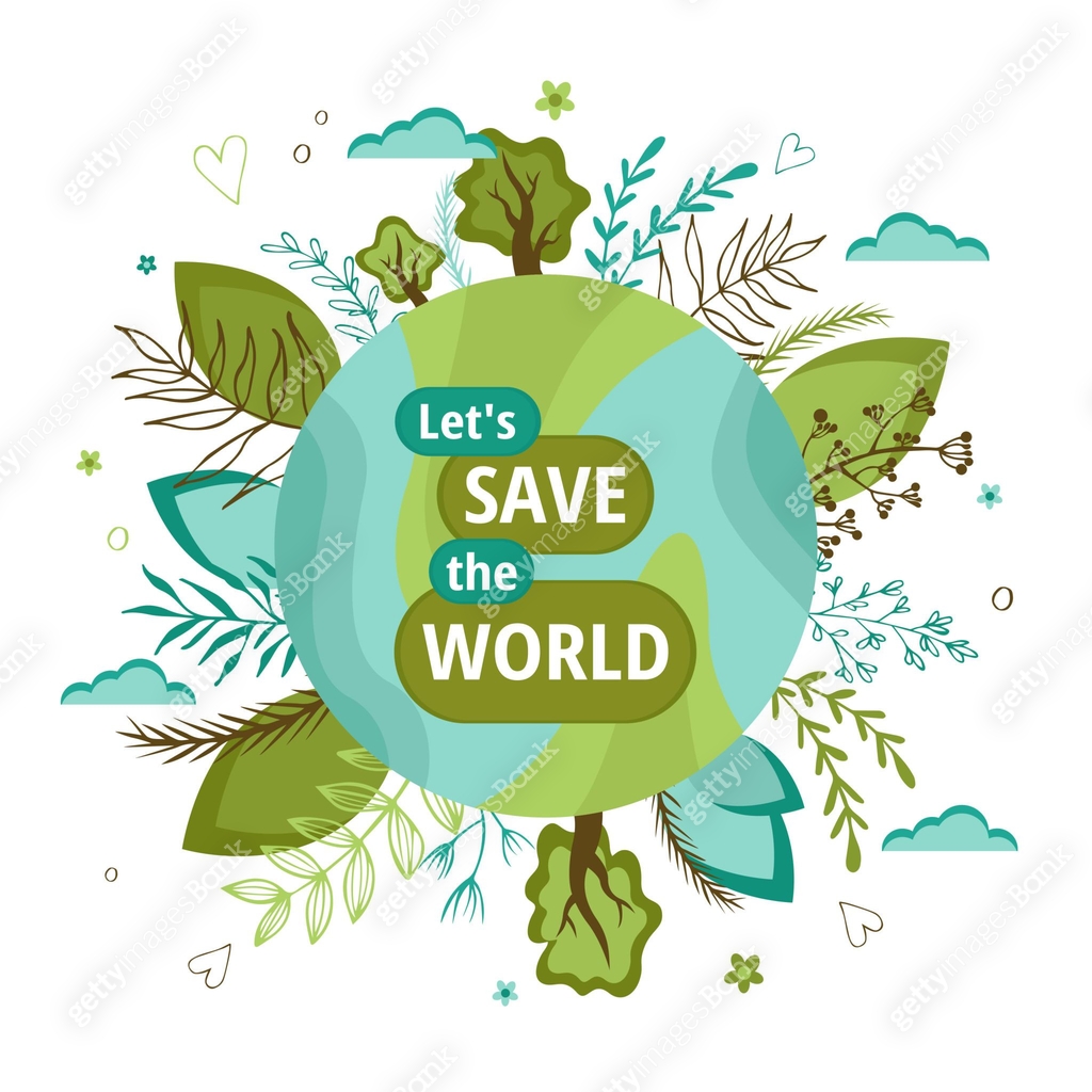 Let's save the world. Vector flat illustration environment. Protect ...