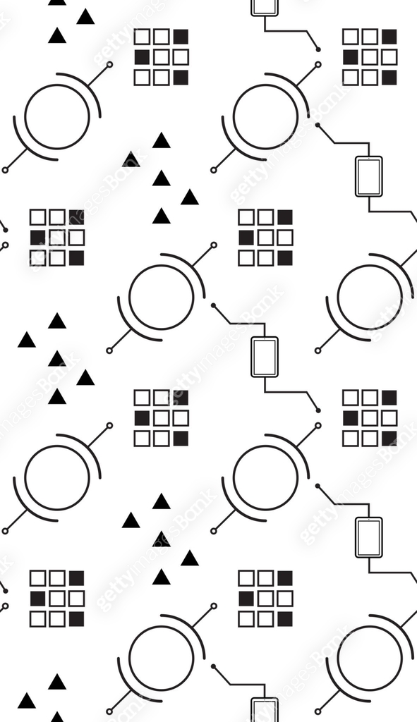Network Communication Pattern Seamless pattern with technological chains. Communication between ...