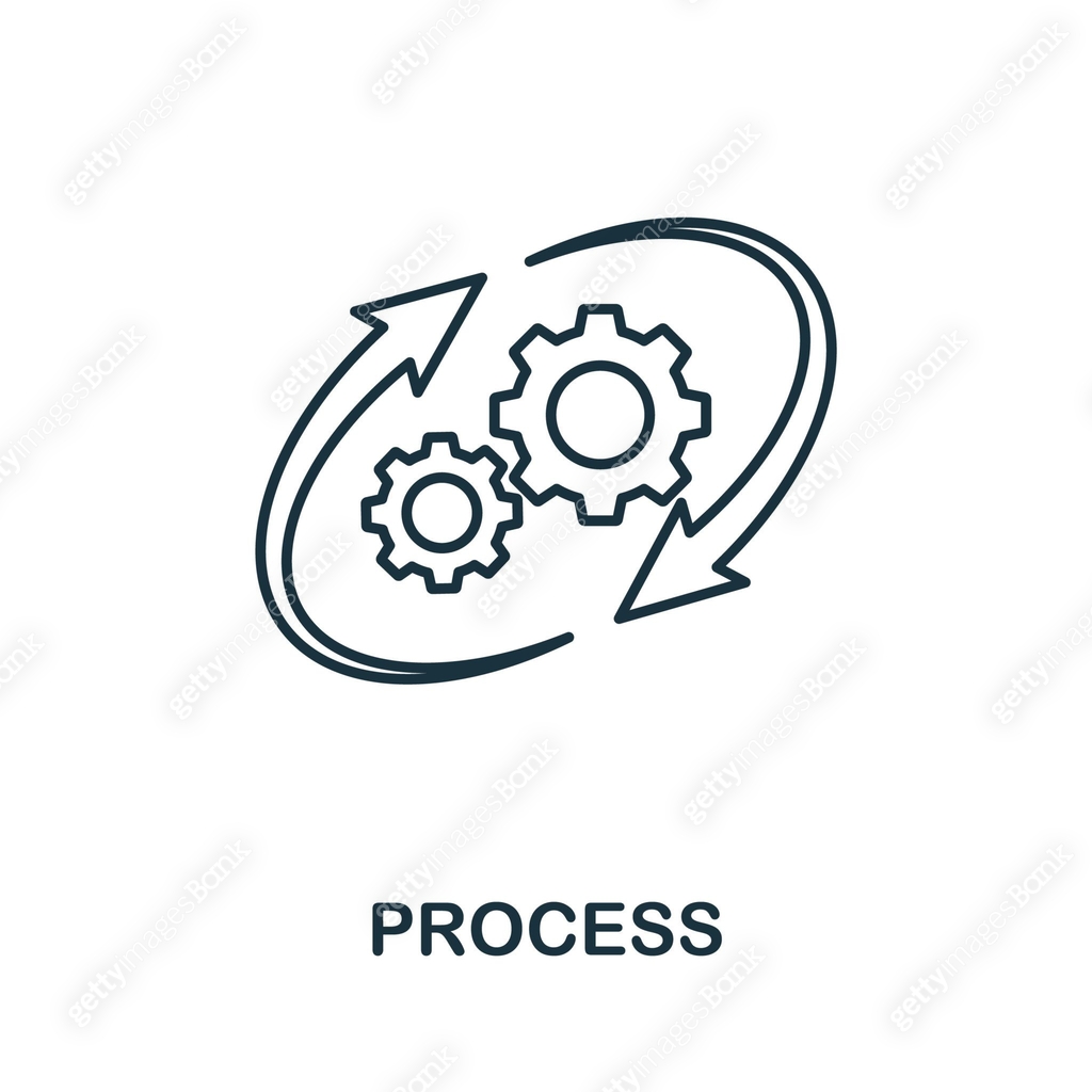 Process line icon. Thin style element from business administration ...