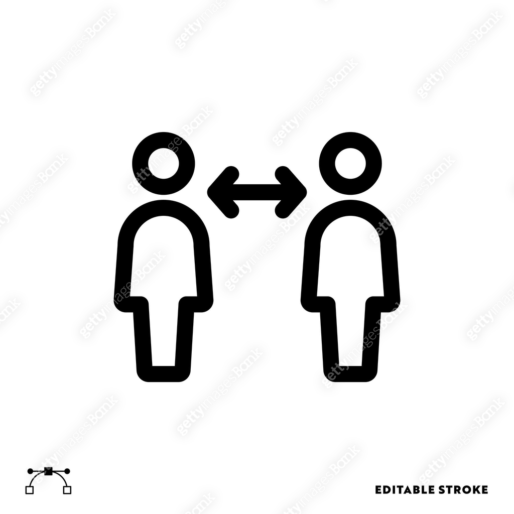 Social Distance Icon Design with Editable Stroke. Line, Solid, Suitable ...