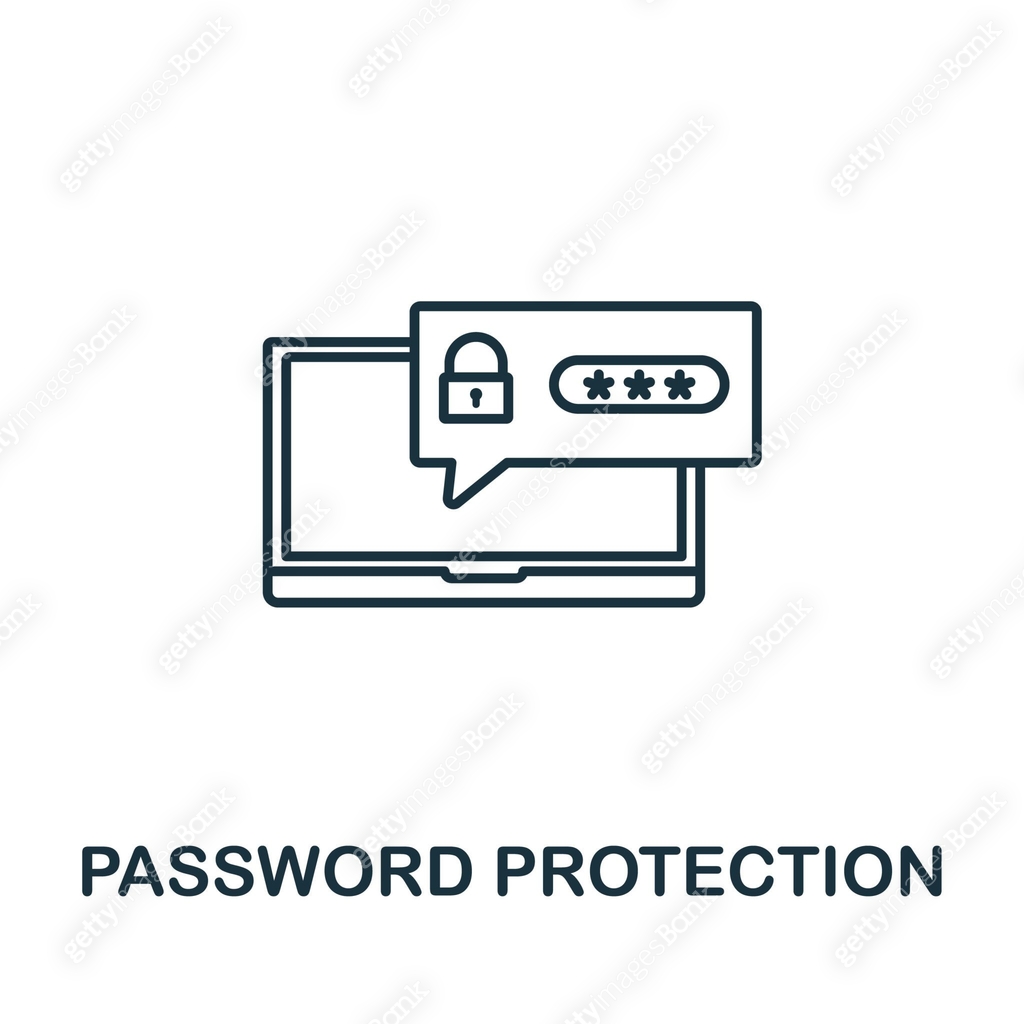 Password Protection icon. Line style element from gdpr collection. Thin ...
