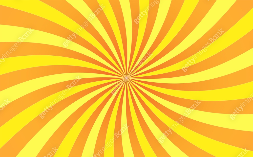 abstract orange yellow sun rays, retro styled sun burst texture ...