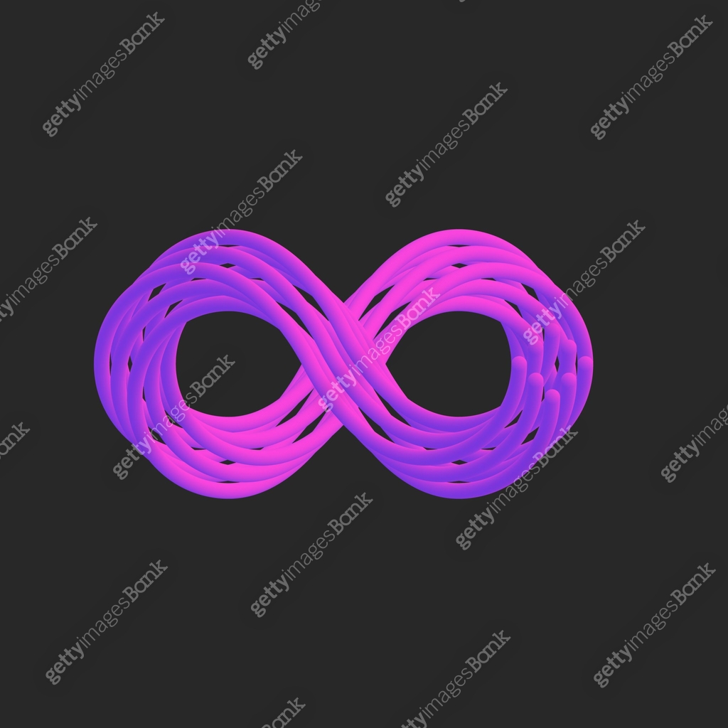 Abstract Logo Multilayers Infinity symbol logo, abstract fiber optic logotype, cyberpunk endless ...