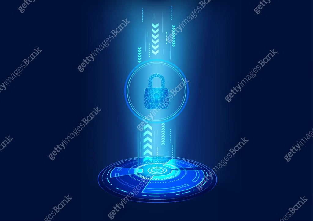 Ransomware Lock File, Padlock Symbol, Technology Circle, Hologram ...