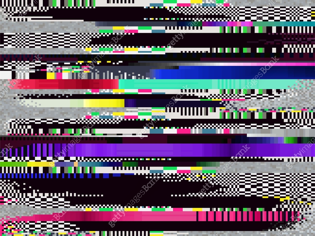 Glitch background. Computer screen error. Digital pixel noise abstract ...