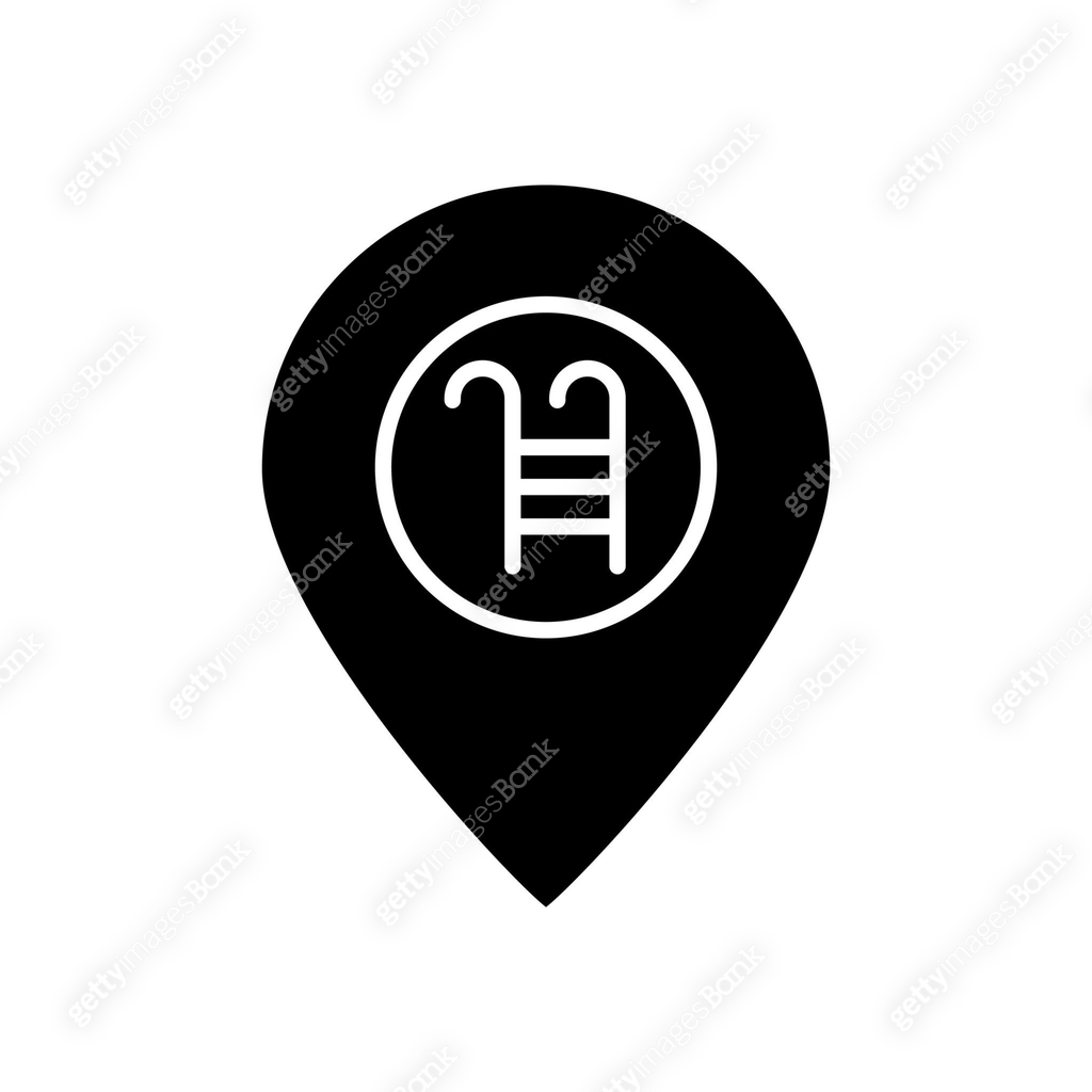 swimming location icon vector. swimming pool, map, Swimming, sport ...