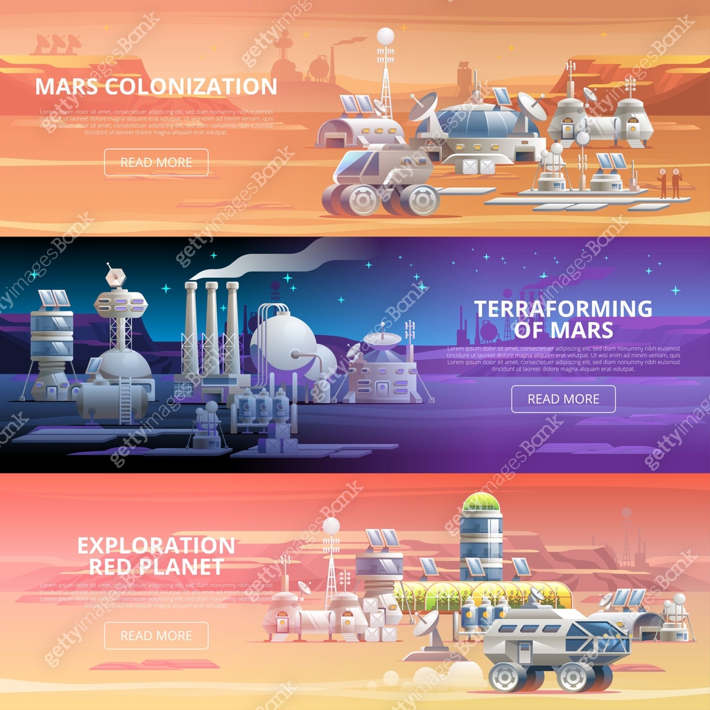 Mars Colonization web banners 이미지 (1399493369) 일러스트, 무료 일러스트, 아이콘, 무료 ...