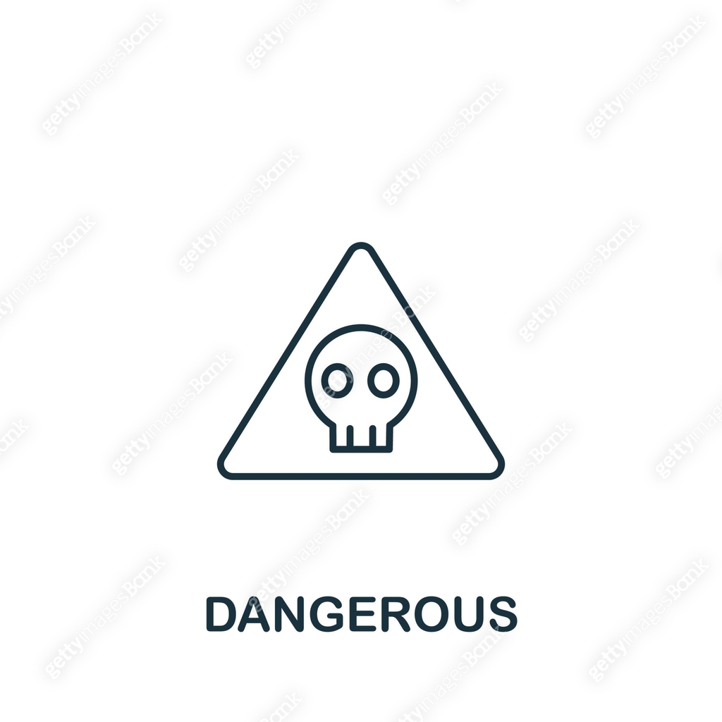 Dangerous icon from security collection. Simple line element Dangerous ...
