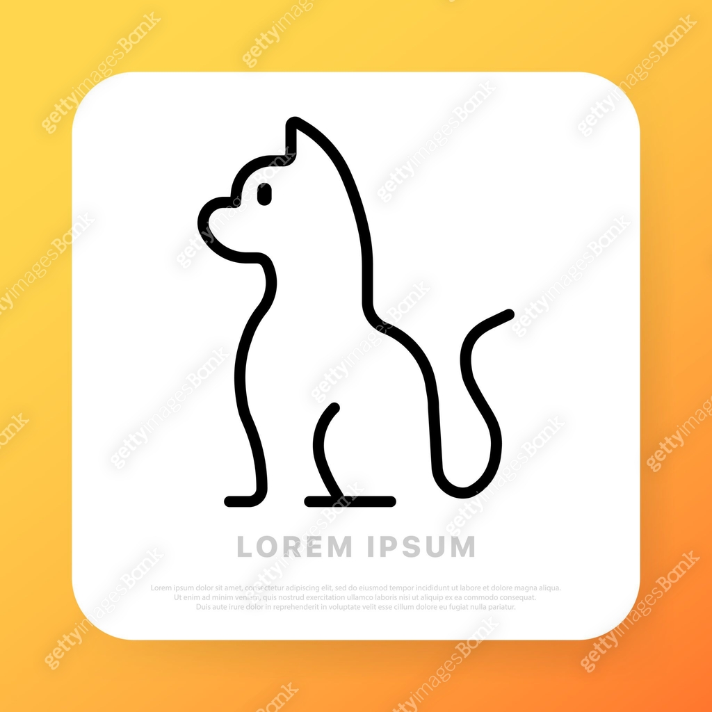 Cat line icon. fluffy, meow, purr, love, kitten, play. Animal concept ...