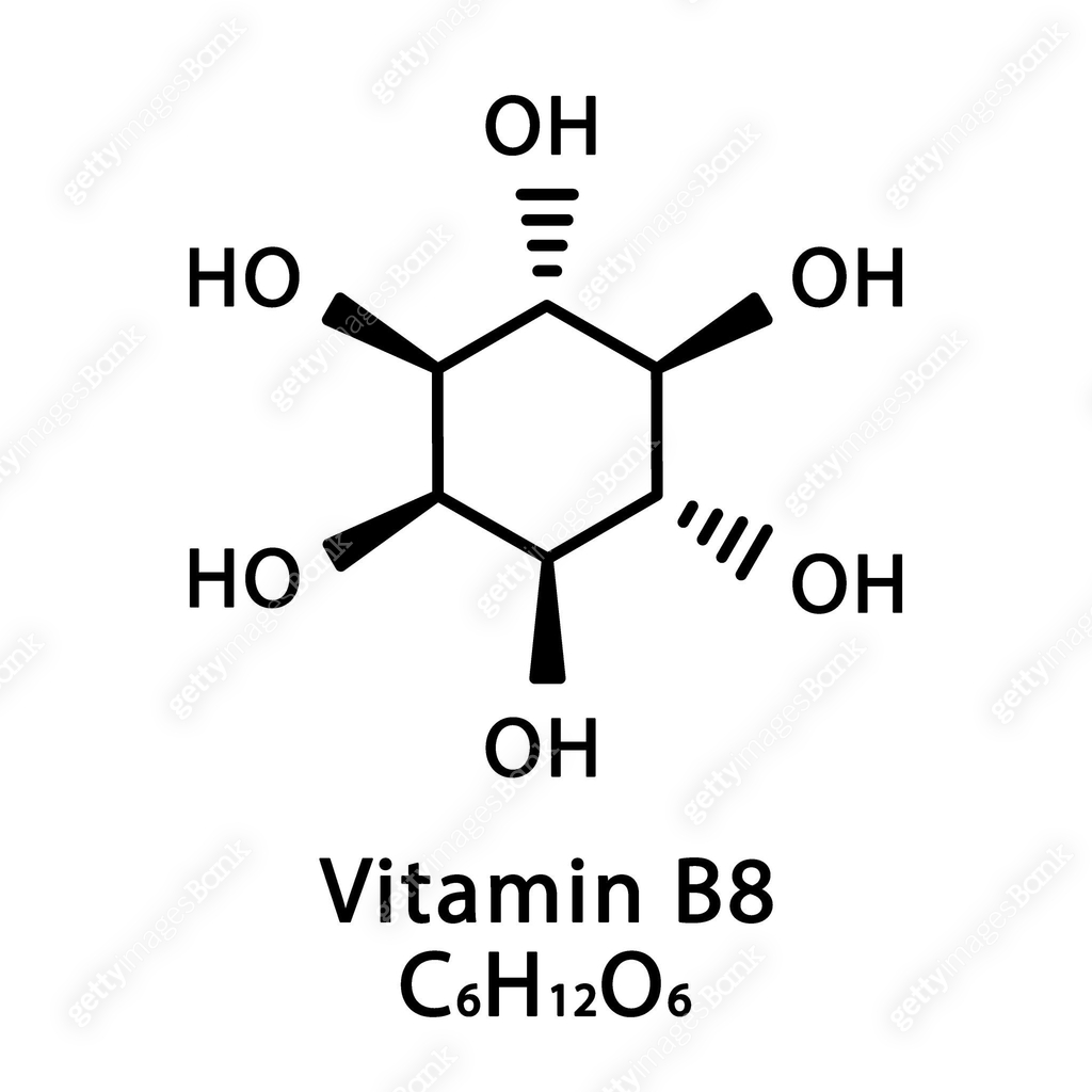 Vitamin B8 Inositol molecular structure. Vitamin B8 Inositol skeletal ...