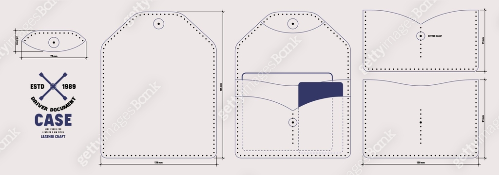 Leather craft sewing pattern for driver document case 이미지 (1405009406 ...