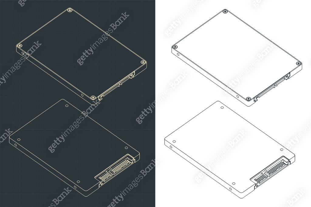 Solid state drive isometric drawings 이미지 (1401626541) 일러스트, 무료 일러스트 ...