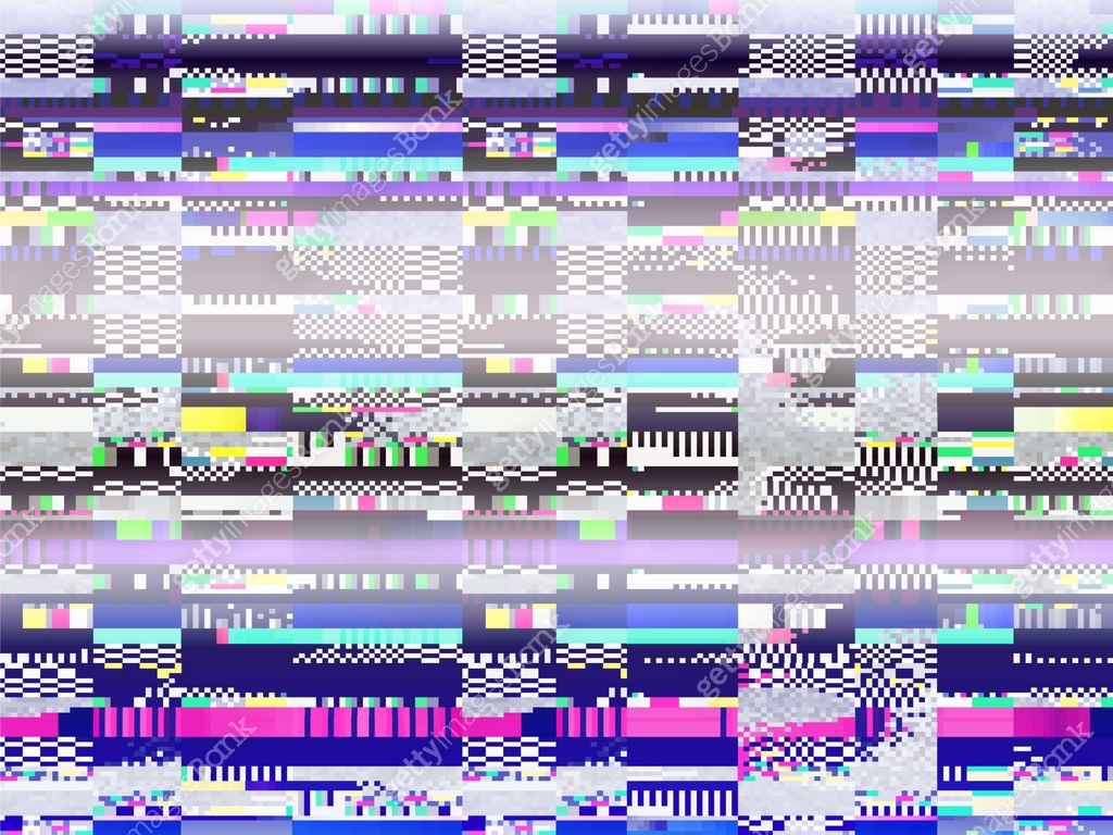 Glitch background. Computer screen error. Digital pixel noise abstract ...