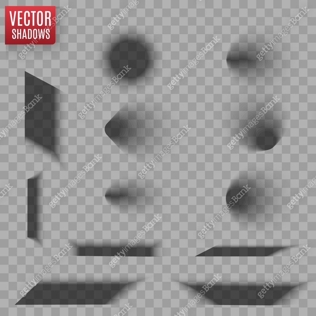 Subdivision Shadow Vector Vector shadows isolated. Transparent shadow realistic illustration ...