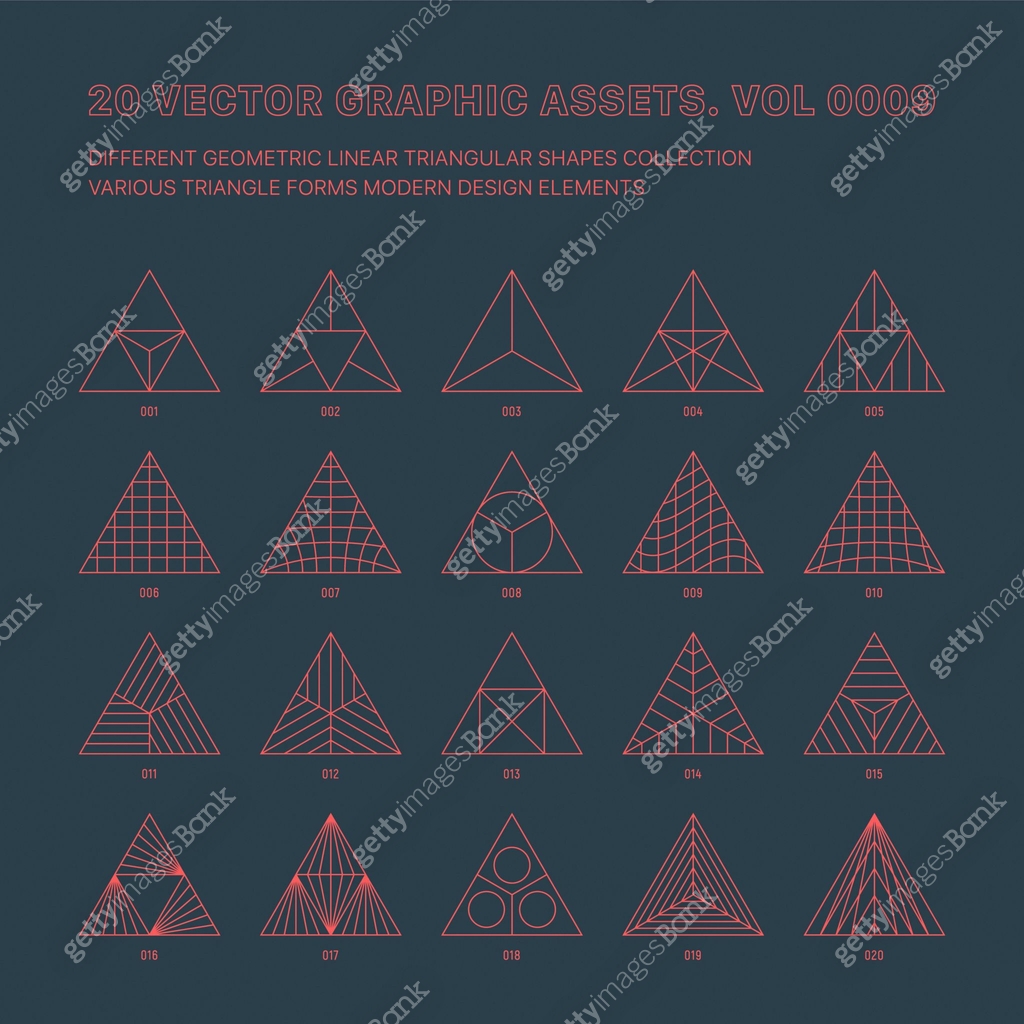 Triangle Back Pic Vector Graphic Assets Various Outline Geometric Triangle Set Isolated ...