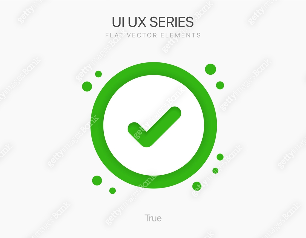 Yes sign. Checkmark and check icon. Approval check and true icon. Set ...