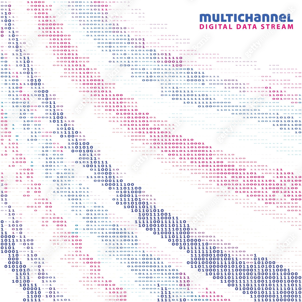 Multichannel digital data stream. Vector pattern with binary code 이미지 ...
