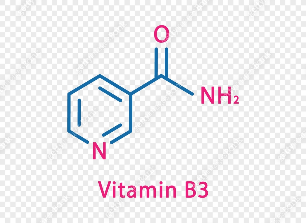 Vitamin B3 chemical formula. Vitamin B3 structural chemical formula ...
