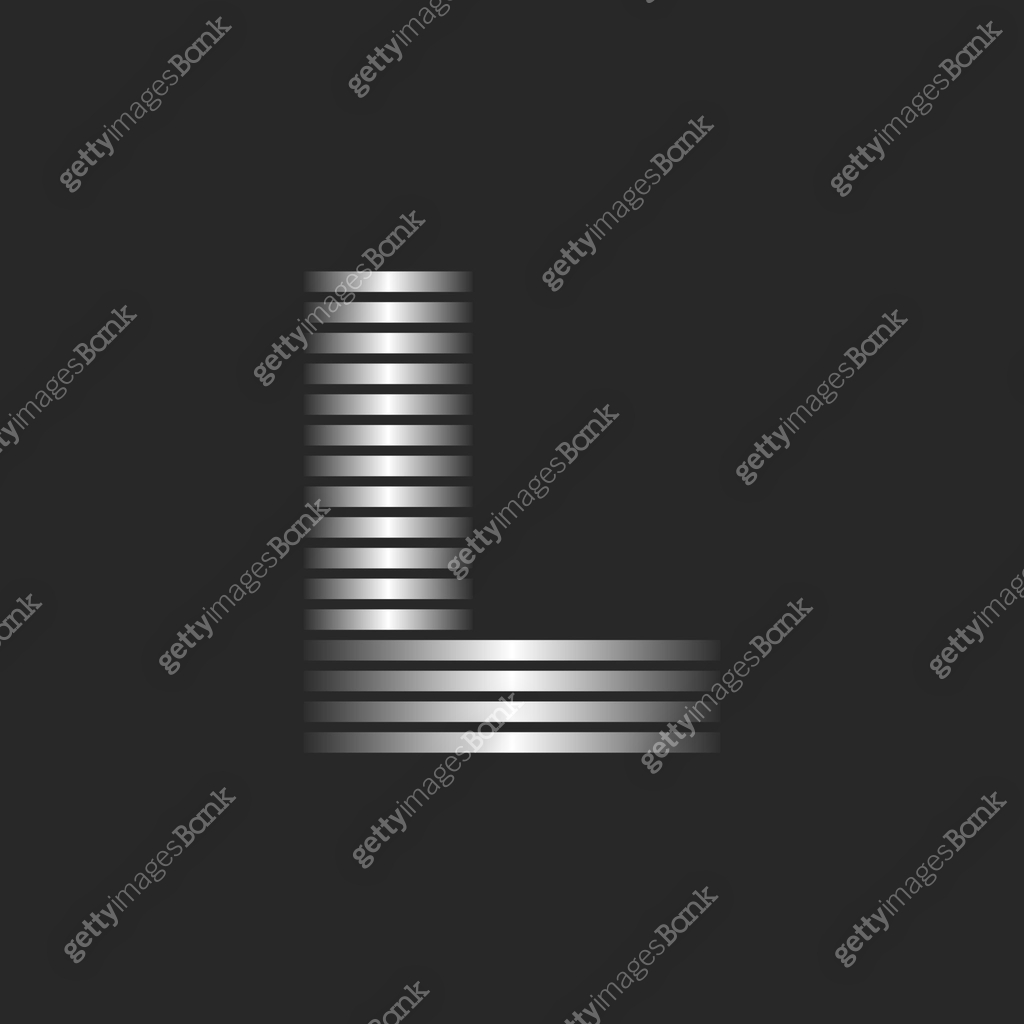 Parallel Letter L Letter L logo design with thin horizontal and parallel lines, linear ...